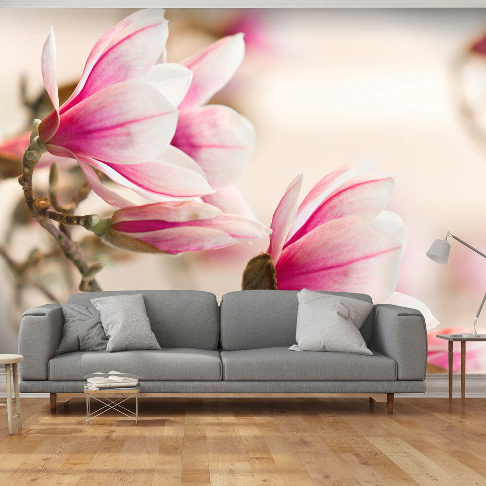 VLIESTAPETE Weiß 200/154 cm - Pink/Weiß, Textil (200/1cm) - KUNSTLOFT
