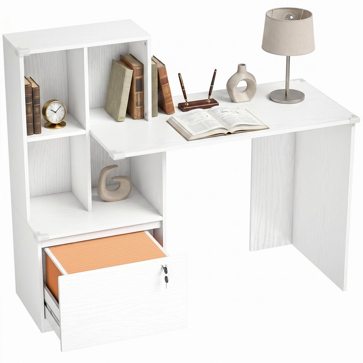 BÜROTISCH Weiß 1 Stück - Weiß, Holzwerkstoff (50/126/109cm) - GiPP