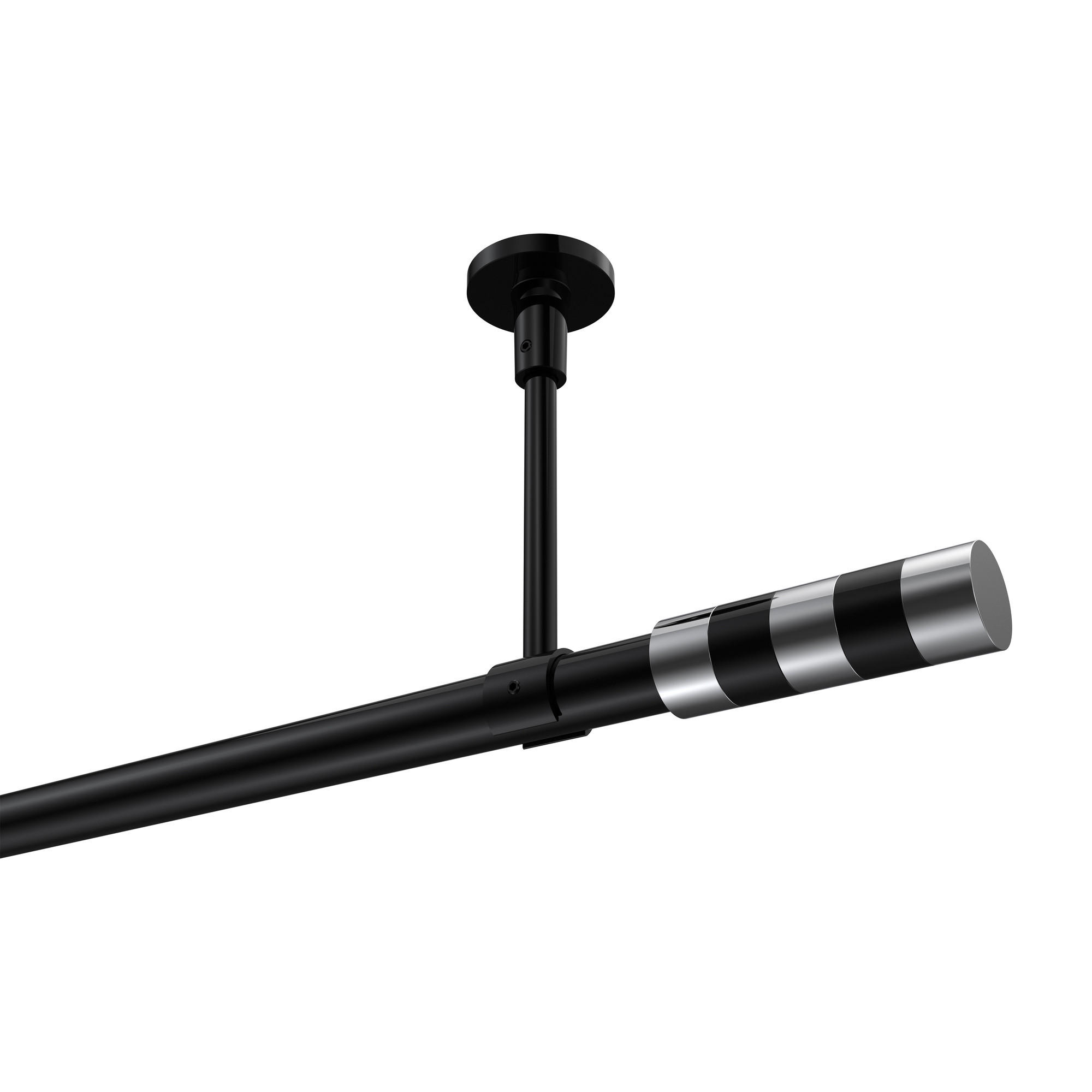 Interdeco Gardinenstange Schwarz, Chrom 120 cm