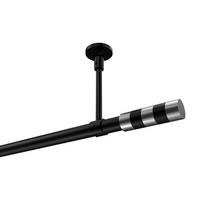 GARDINENSTANGE Sonette Mavell 480 cm (geteilt in 3 x 160 cm), 1-läufig, 20 mm Ø Schwarz - Chromfarben/Schwarz, Metall (480cm) - INTERDECO