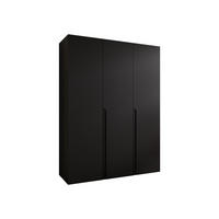 DREHTÜRENSCHRANK Mila I 150 - Schwarz, Holzwerkstoff/Kunststoff (150/202/52cm) - MIRJAN24