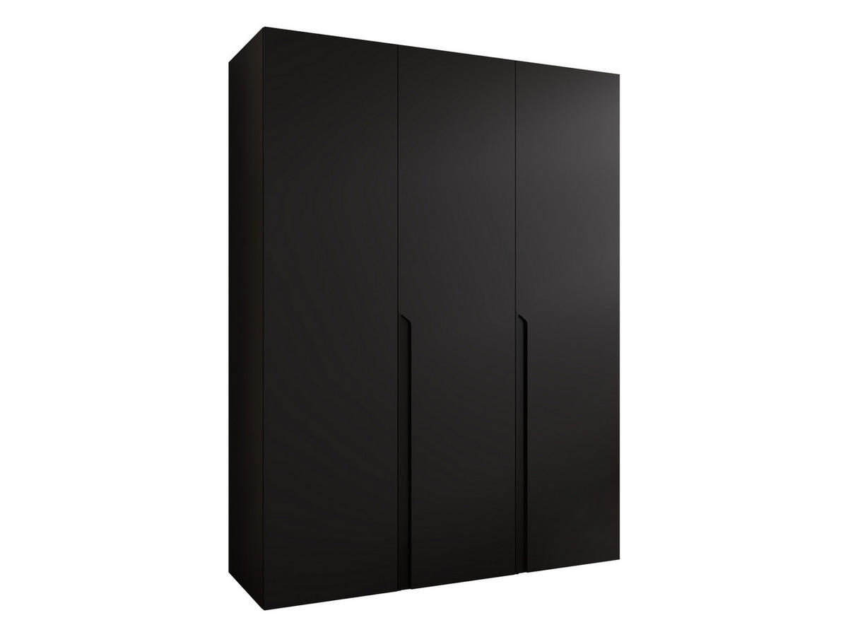 DREHTÜRENSCHRANK Mila I 150 - Schwarz, Holzwerkstoff/Kunststoff (150/202/52cm) - MIRJAN24