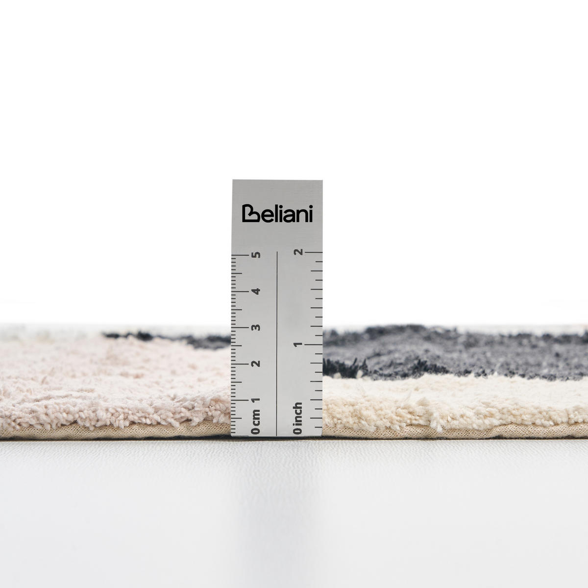 KOUPELNOVÁ PŘEDLOŽKA Béžová 60/90 cm Bavlna Sanoli - bílá/černá, textil (60/90cm) - Beliani