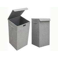 WÄSCHEKORB 2er Set 30/30/60 cm Hellgrau - Grau, Kunststoff (30/60/30cm) - Dunedesign