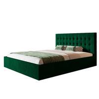 BETT 140x200 - Polsterbett mit Bettkasten und Metallrahmen - Modern Betten - Glatter Kronos-Stoff- Kollektion Rio, Grün - Grün, Holz/Textil (140/200cm) - Alpi-Möbel