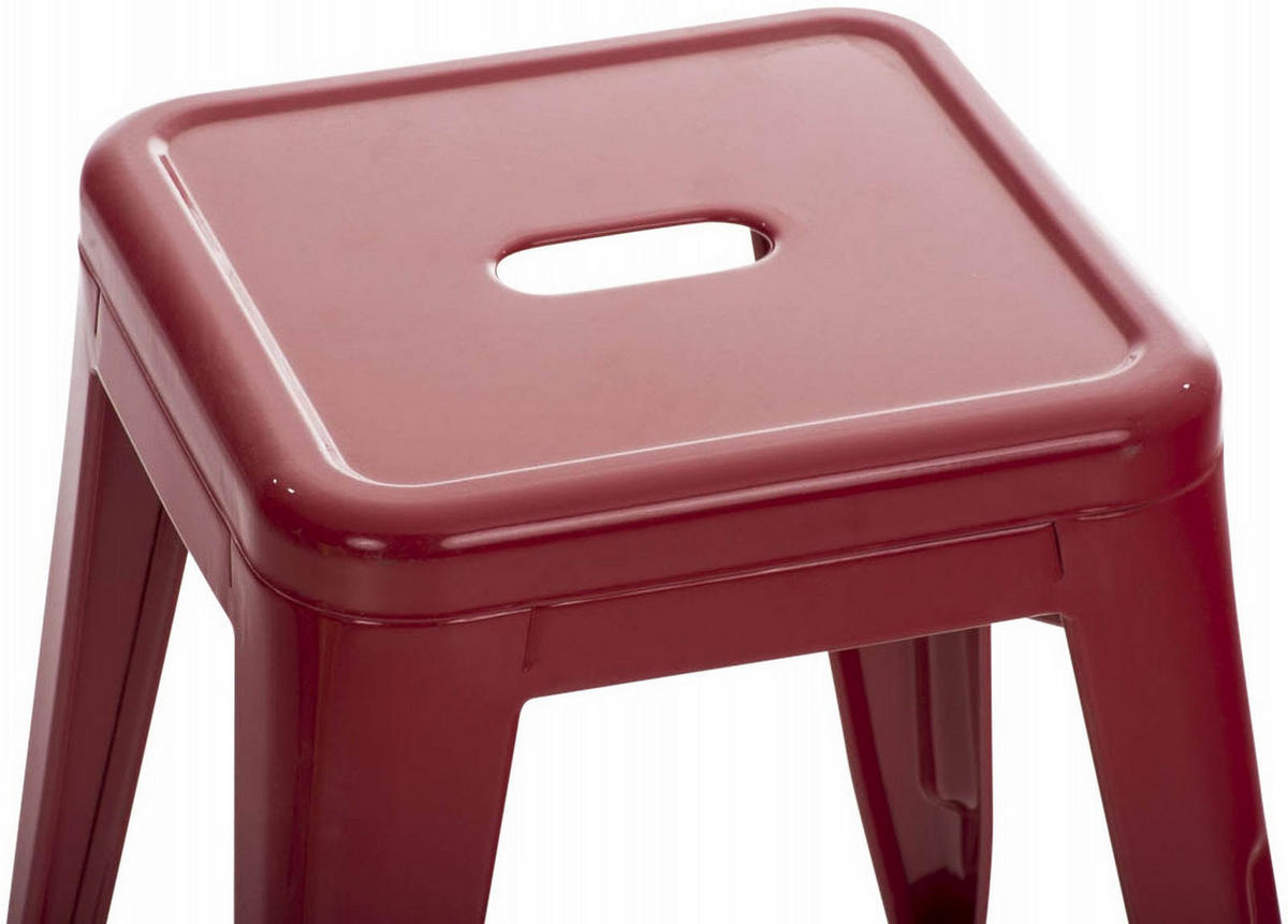 SITZHOCKER 4er Set Arvida rot - Rot, Metall (40/46/40cm) - TPFLiving