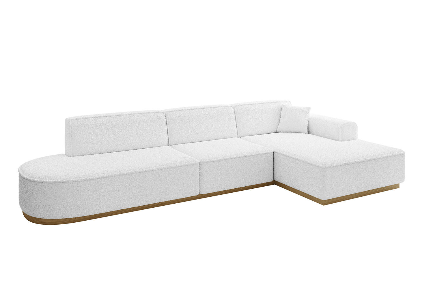 ECKSOFA Ottomane Rechts IREA-L2-v2 - 327x165x80 cm Weiß - Weiß, Holzwerkstoff/Textil (327/165cm) - ALTDECOR