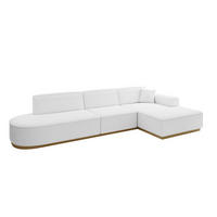 ECKSOFA Ottomane Rechts IREA-L2-v2 - 327x165x80 cm Weiß - Weiß, Holzwerkstoff/Textil (327/165cm) - ALTDECOR