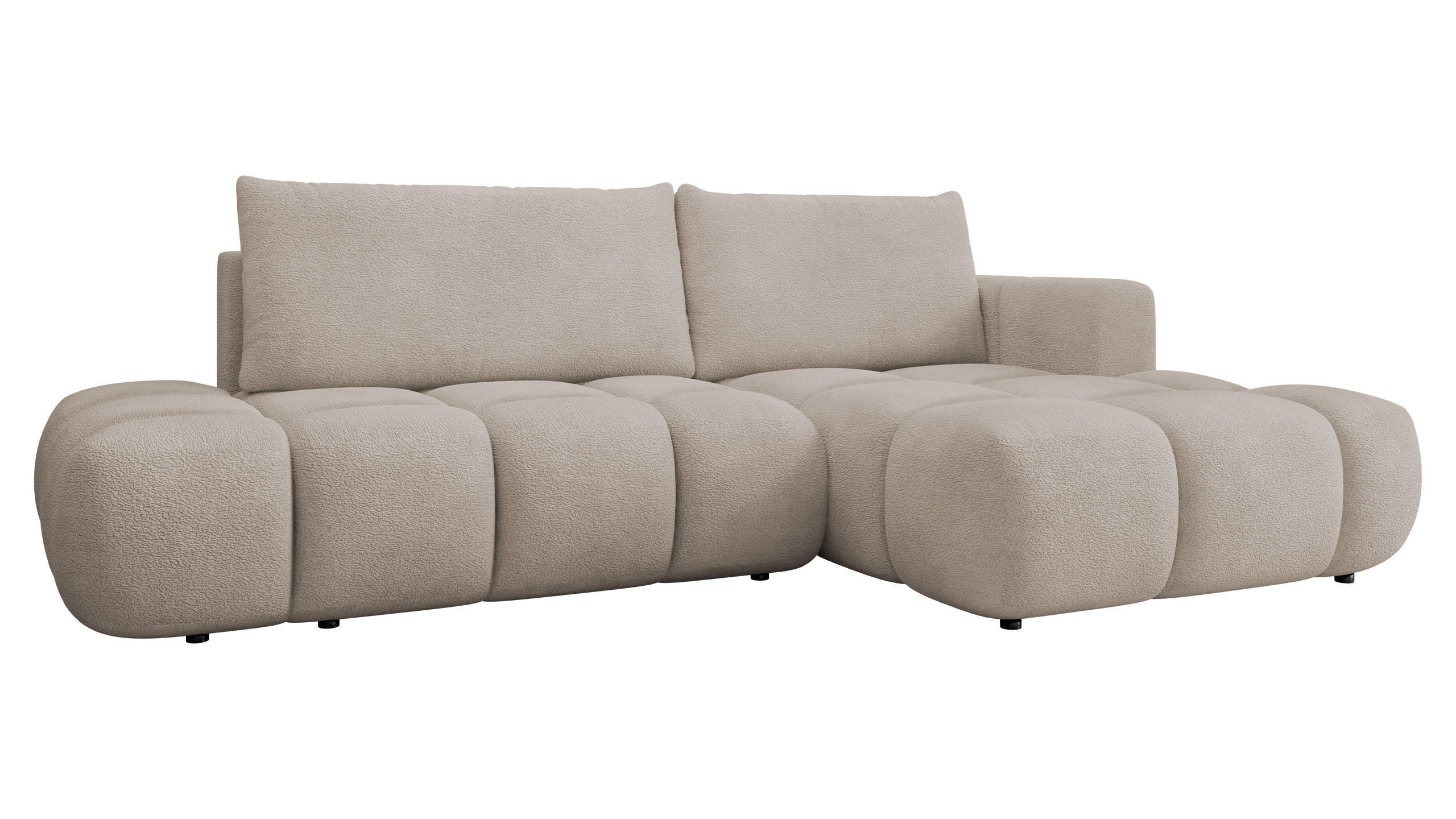 ECKSOFA Soffi, Seite: Rechts - Beige/Schwarz, Holz/Kunststoff (283/166cm) - MIRJAN24