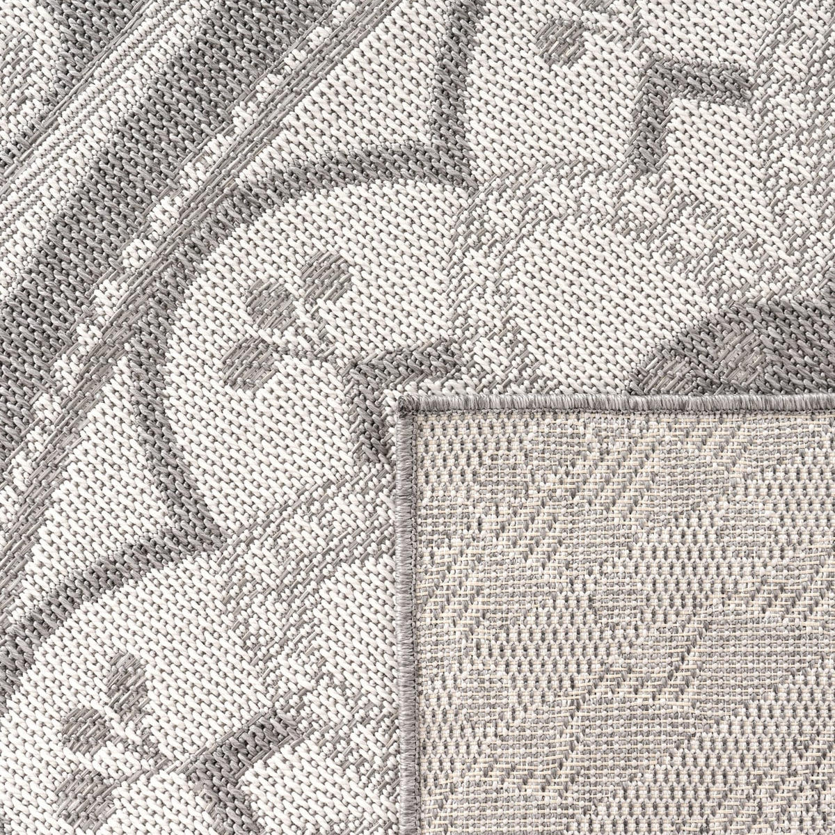 TEPPICH Kurzflor Mandala Wohnzimmer schmutzabweisend Grau Rechteckig 160x220 - Grau, Textil (160/220cm) - KADIMA DESIGN
