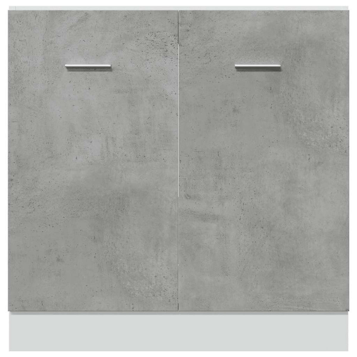 SPÜLENUNTERSCHRANK Lyon Betongrau 80/46/81,5 Cm Holzwerkstoff - Grau, Holzwerkstoff (46/81.5/80cm) - vidaXL