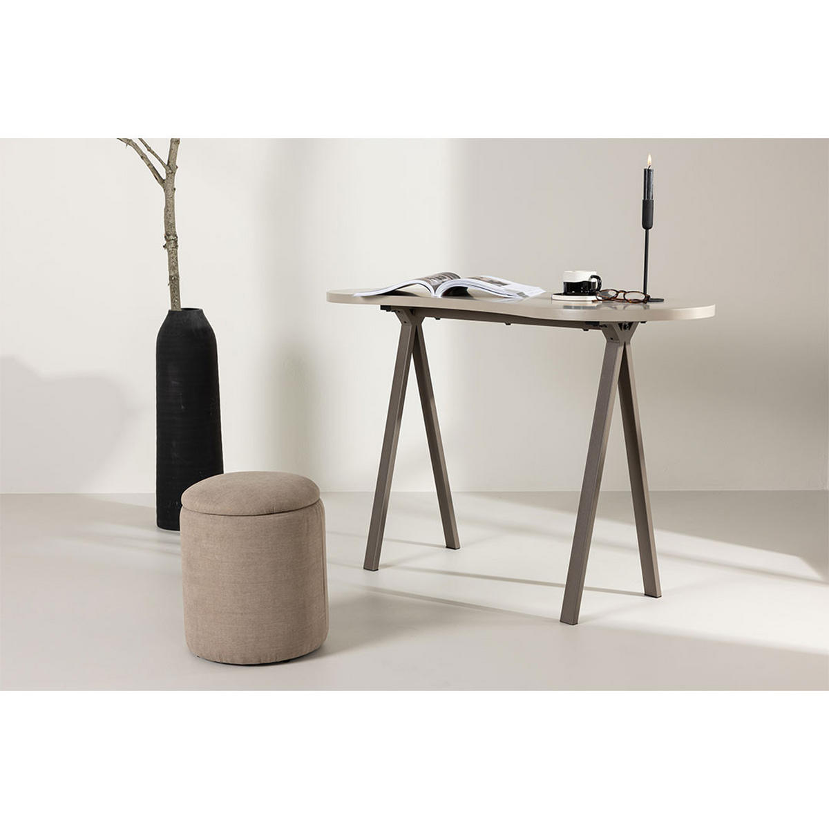 SCHREIBTISCH, Holmestrand, Beige, Stahl, 50 x 115 x 75 cm - Beige, Metall (115/50/75cm) - ebuy24