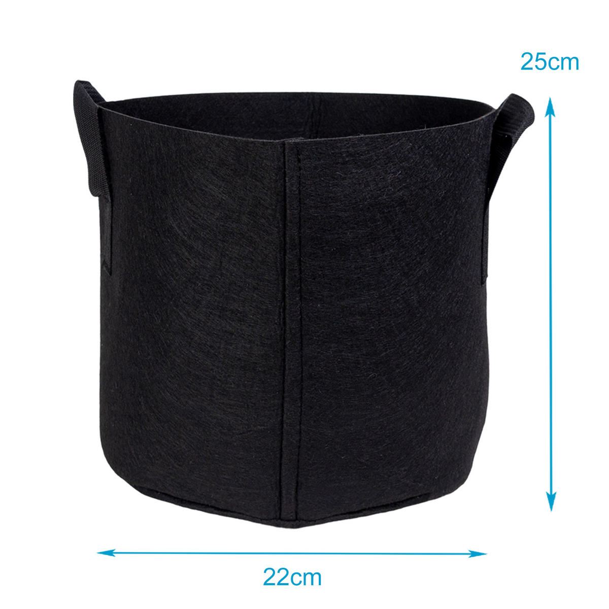 PFLANZSACK Vliesstoff 25/22 cm (2-tlg. Set) - Schwarz, Textil (22cm) - Intirilife