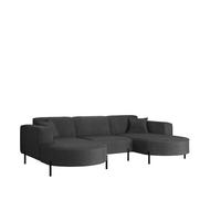 ECKSOFA U-Form Designer Modena Rein Stoff Noel Dunkelgrau - Dunkelgrau, Holz (165/299cm) - Kaiser Möbel