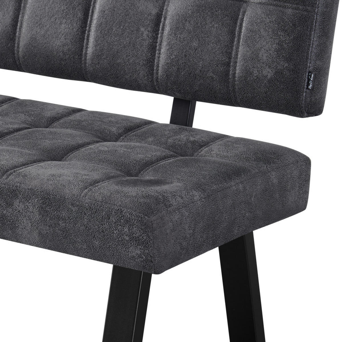 SITZBANK SIGFRID - Anthrazit, Textil/Metall (140/88/58cm) - B&D Home