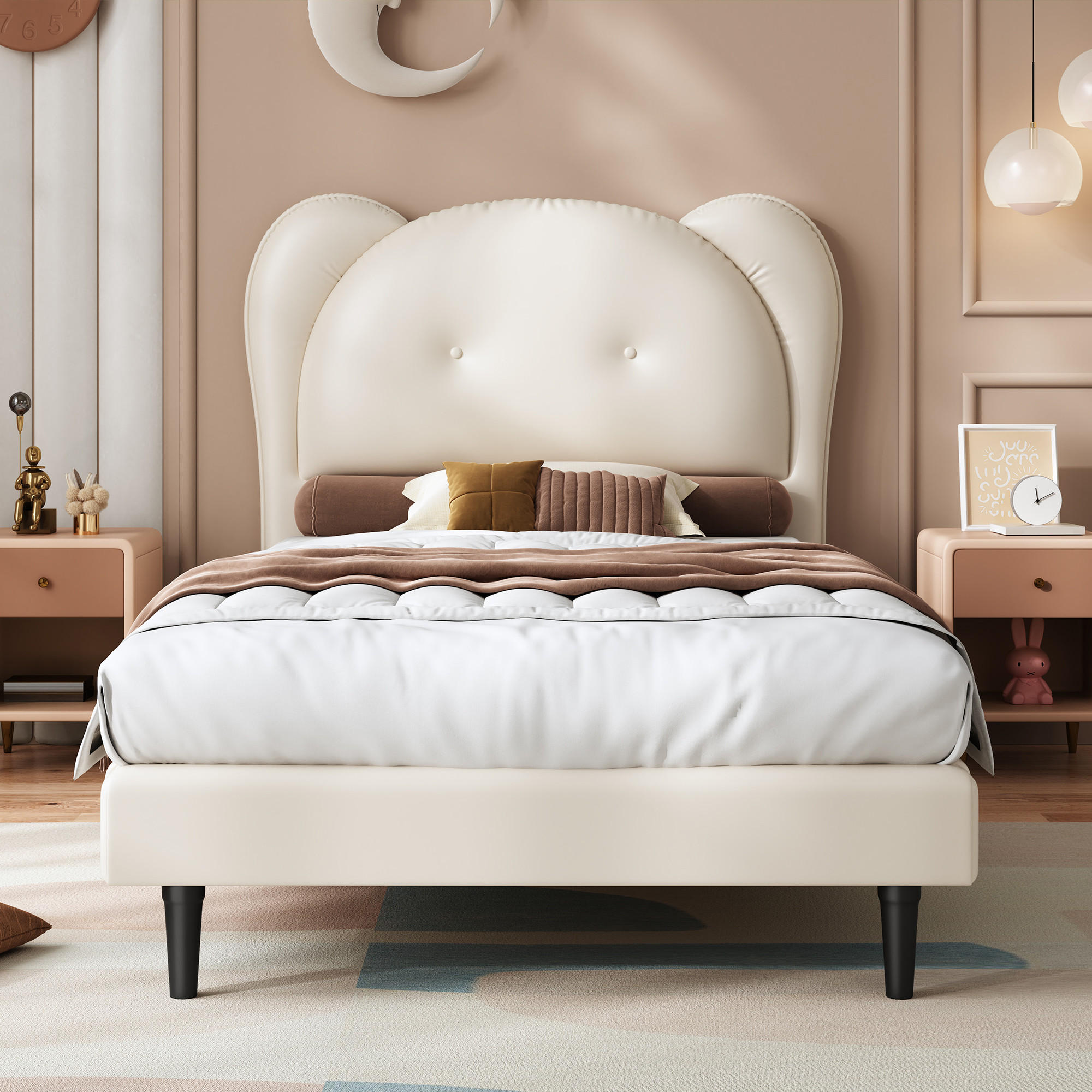 ComfortXL Kinderbett Beige 90x200 cm