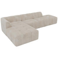 ROHOVÁ SEDAČKA GRIDA 3M L Béžová Manšestr - Vlevo - černá/krémová, textil/plast (335/176cm) - MKS