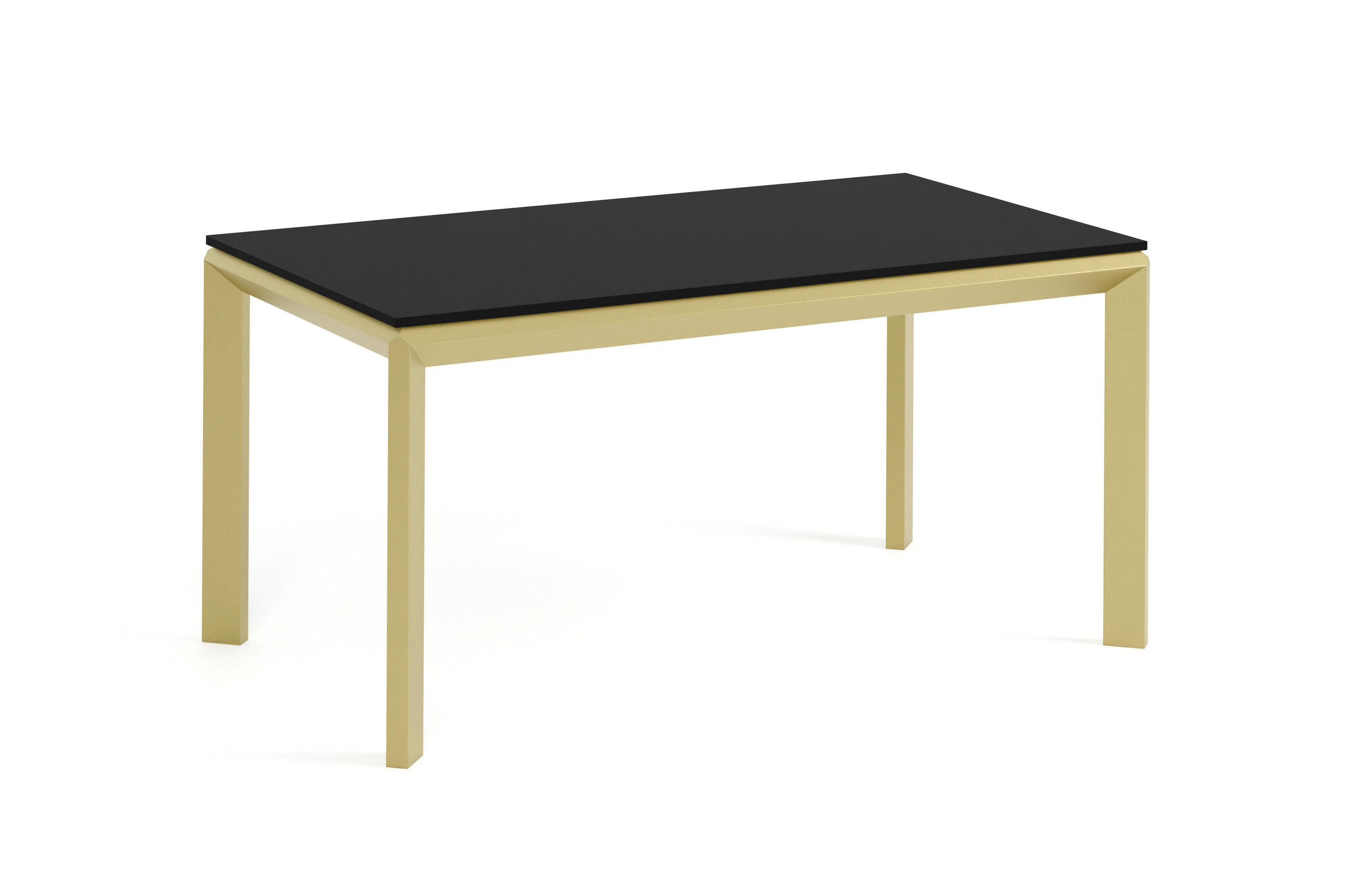Meblini Esstisch Schwarz, Gold 160x76x90 cm