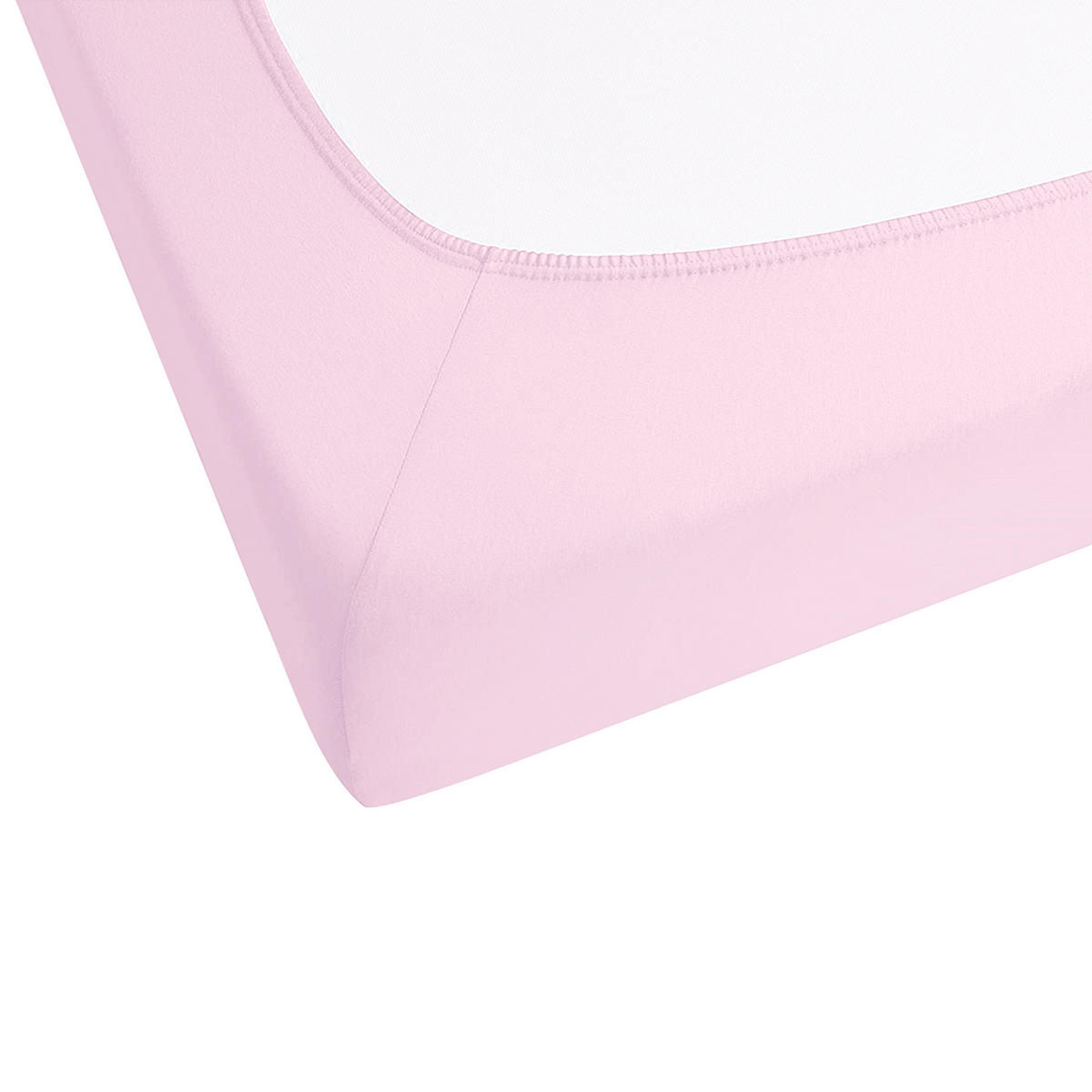 SPANNBETTLAKEN 140/200 cm Baumwolle Pastellrosa Janbu - Pink, Textil (140/200cm) - Beliani