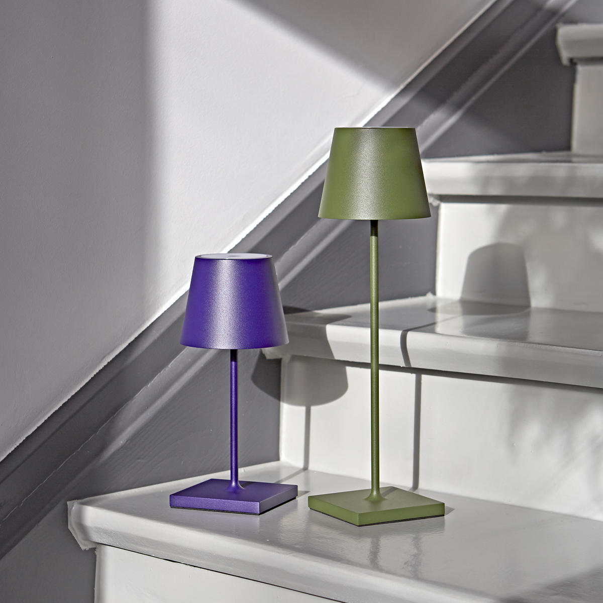 LED Akku-Tischlampe, Nuindie 3.0 2er-Set, tannengrün - Grün, Metall (38/10/38cm) - Sigor