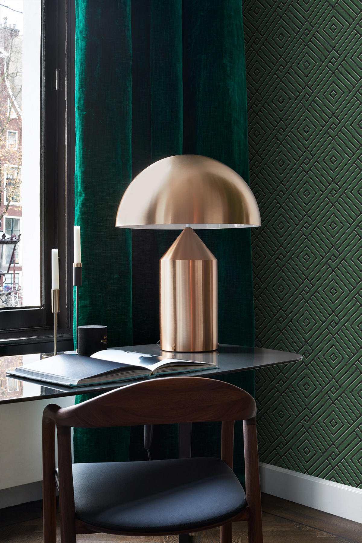 TAPETE 3D grafisches Motiv 50 x 900 cm - Grün, Papier (50/900cm) - Origin Wallcoverings
