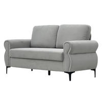2-SITZER-SOFA DE-35060 mit Federkern Hellgrau - Hellgrau, Metall (81/92/173.5cm) - ComfortXL