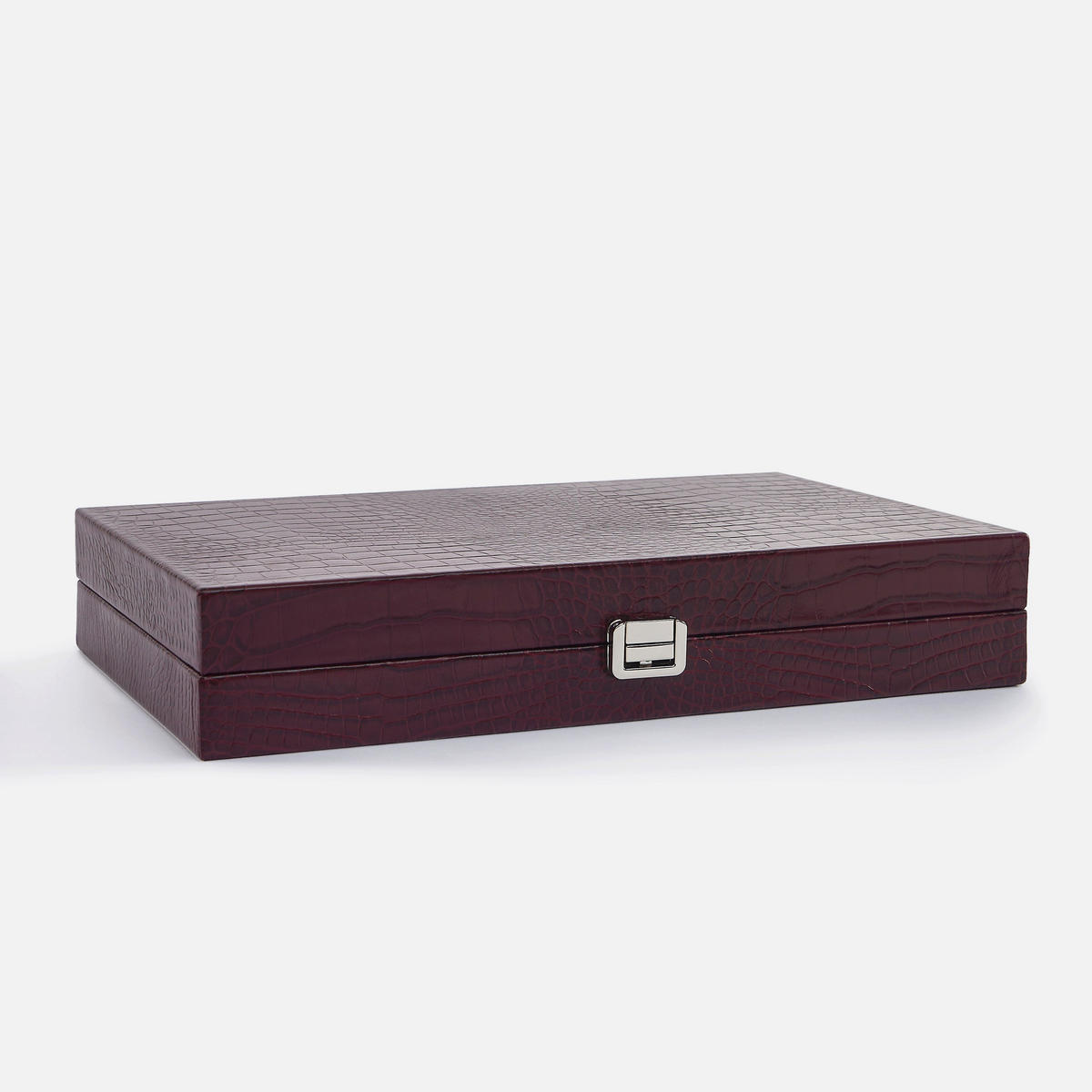 BACKGAMMON – Mittel BACKGAMMON Leder Pflaume 38cm - Lila, Leder (38/24cm) - Premium Interiors