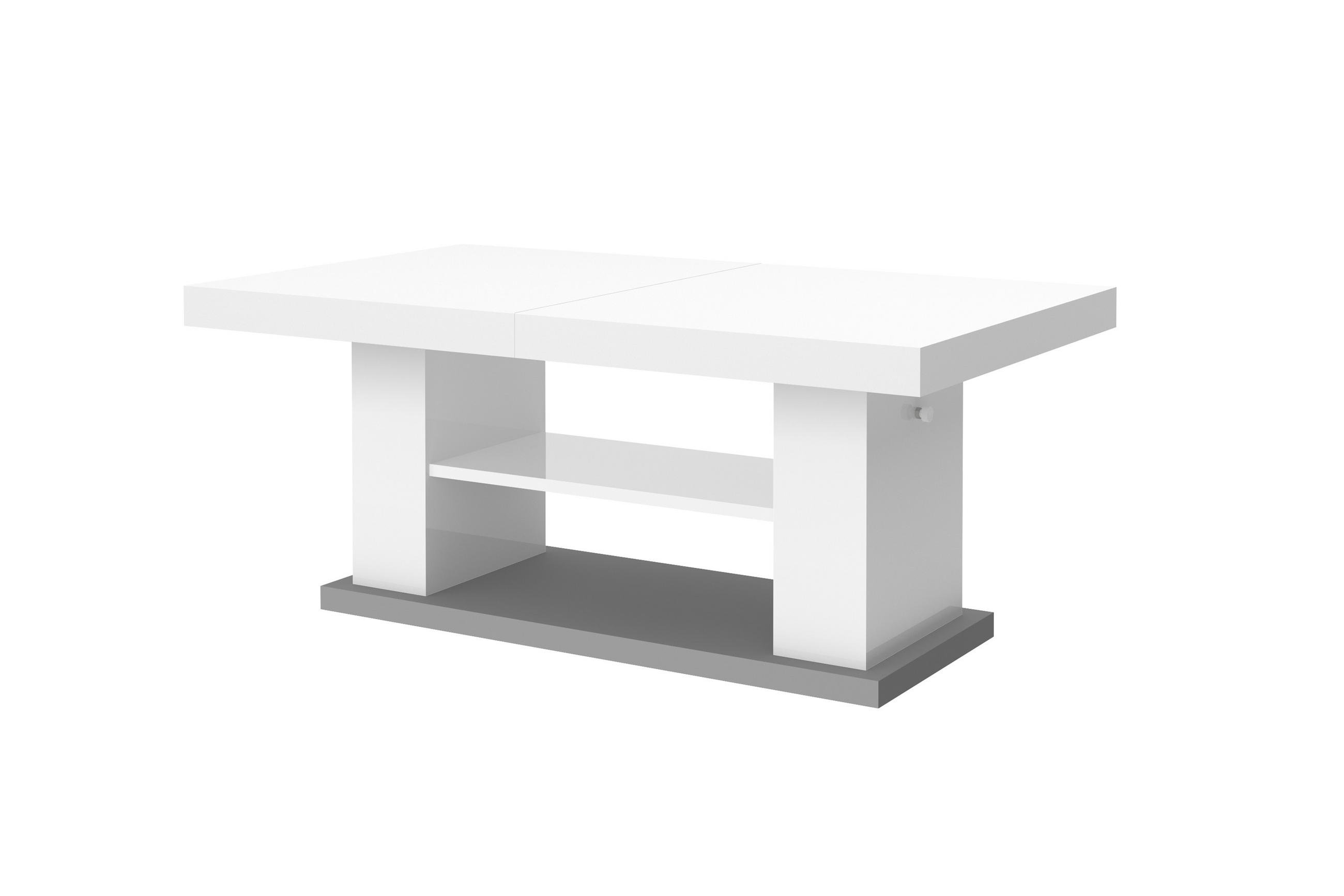 COUCHTISCH rechteckig Weiß Hochglanz 120/50/70 cm - Weiß Hochglanz, Holzwerkstoff (70/120/50cm)