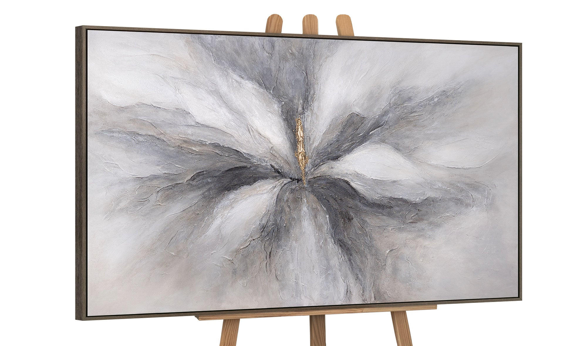 GEMÄLDE Goldener Moment Schattenfugenrahmen Grau 120x80 cm - Grau, Holz (120/80cm) - YS-art gallery