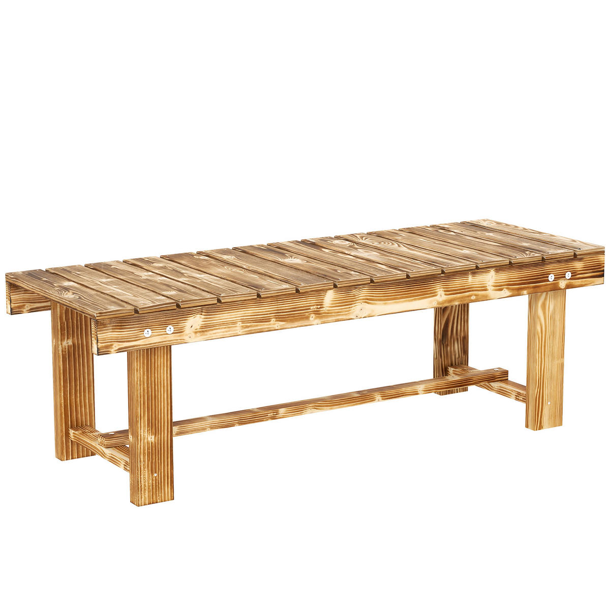 GARTENBANK,2-SITZER rustikal,dunkelbraun - Beige, Holz (110/35/38cm) - Vallsero