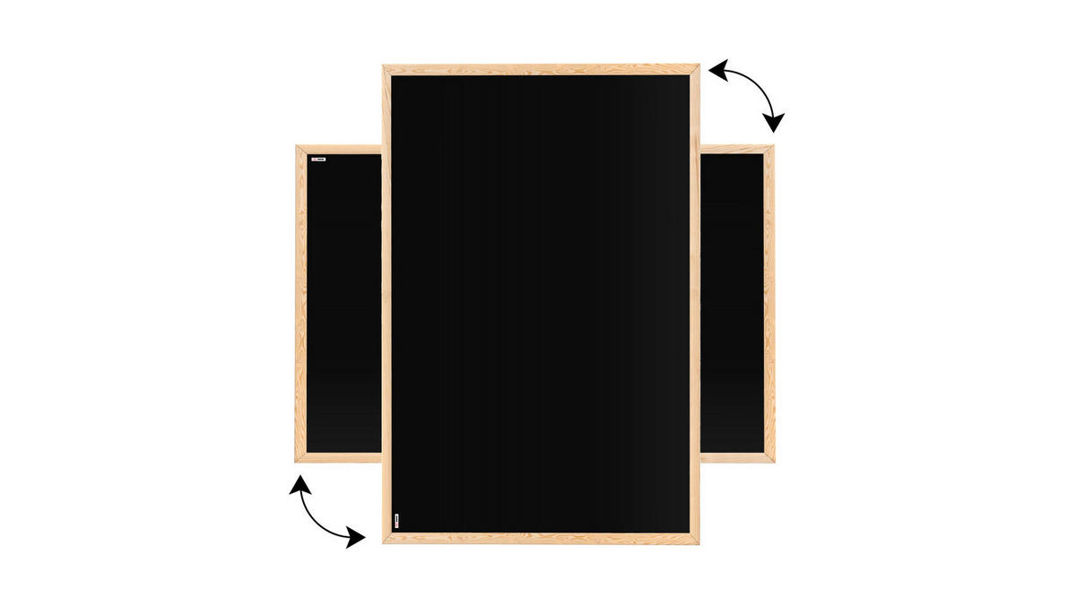 KREIDETAFEL Schwarze magnetische mit Naturholzrahmen 60x40cm - Schwarz, Metall (60/40/1.5cm) - ALLboards