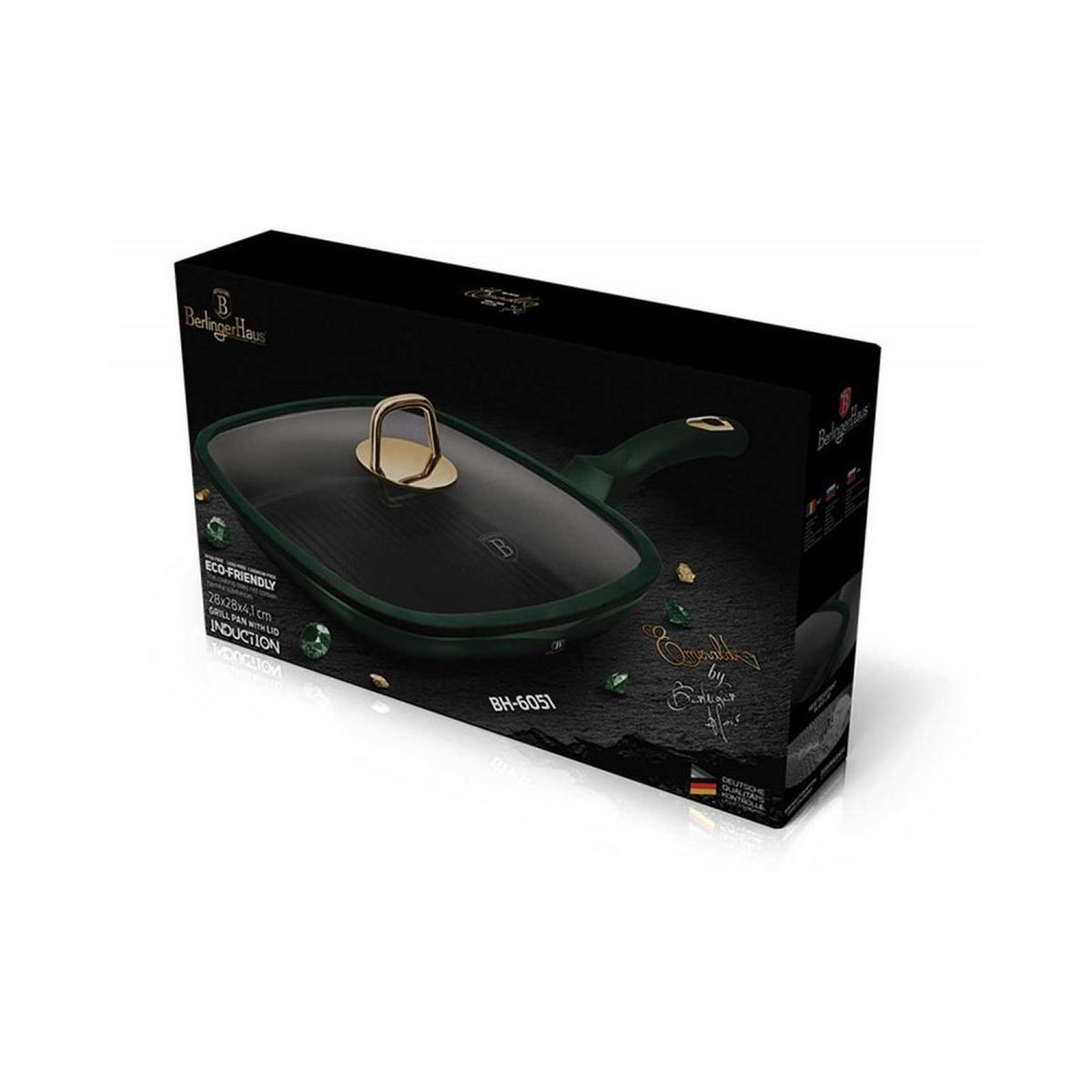 TITAN-GRILLPFANNE 28 cm Emerald 30025 - Grün, Glas (28/28/4.5cm) - Berlinger Haus