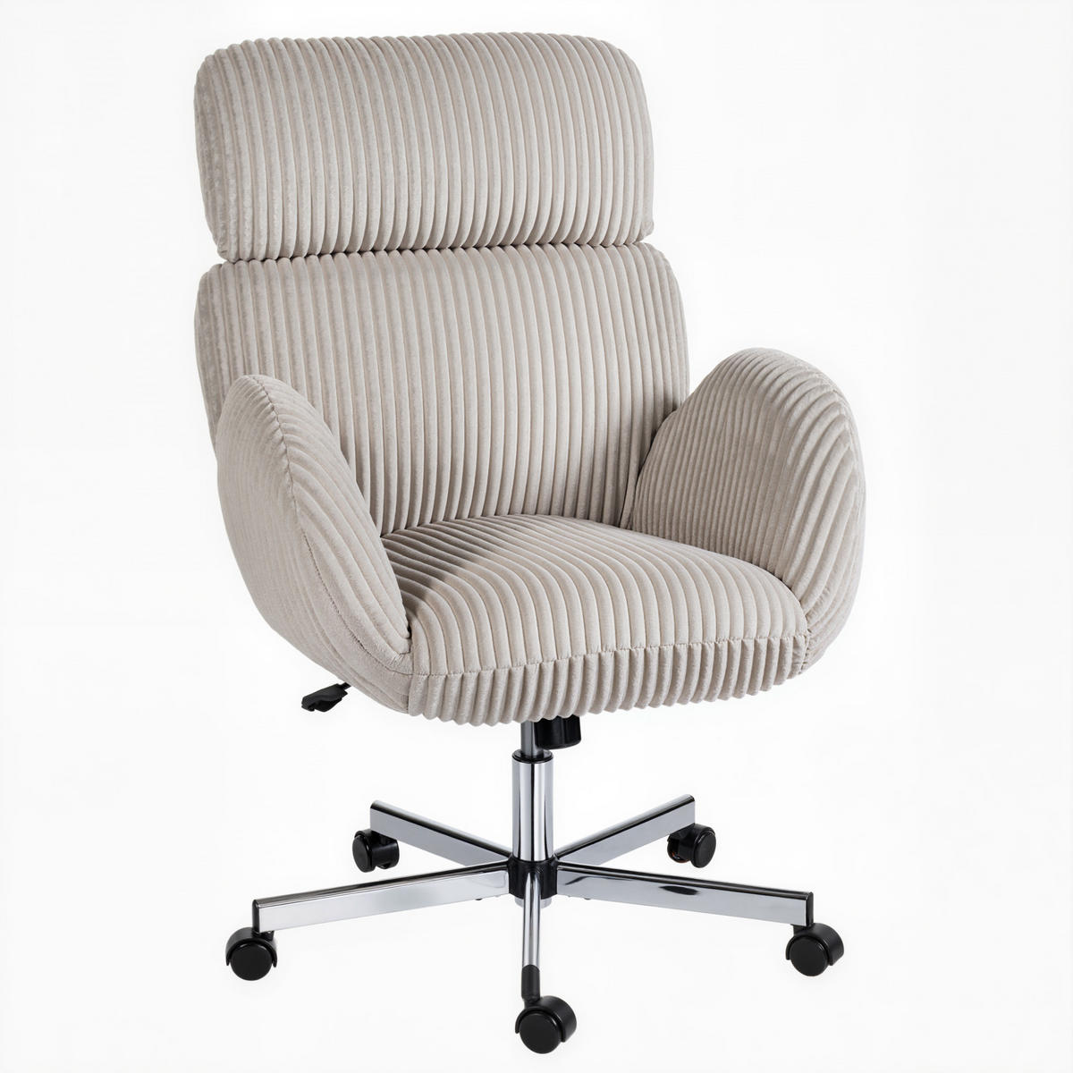 DREHSTUHL DE-11865 mit Samtbezug & hoher Rückenlehne Grau - Grau, Metall (70/112/74cm) - ComfortXL