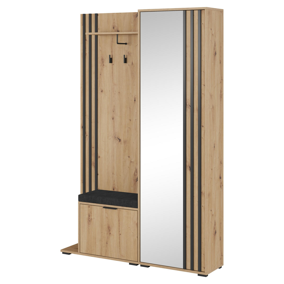 GARDEROBENSCHRANK NELIANA 131/192/40 cm Modern Garderobe-Set Eiche Artisan - Eiche Artisan, Holzwerkstoff (131/192/40cm) - MASSENO