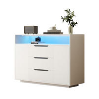 SIDEBOARD 120/40/85 cm Weiß aus Holzwerkstoff mit LED-Beleuchtung - Weiß, Holzwerkstoff (40/85/120cm) - OKMYHOME