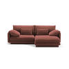 ECKSOFA rechts Torino aus Samt cuoio 3 Sitzplätze - Kastanienfarben, Textil (170/220cm) - Micadoni