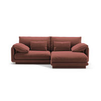 ECKSOFA rechts Torino aus Samt cuoio 3 Sitzplätze - Kastanienfarben, Textil (170/220cm) - Micadoni
