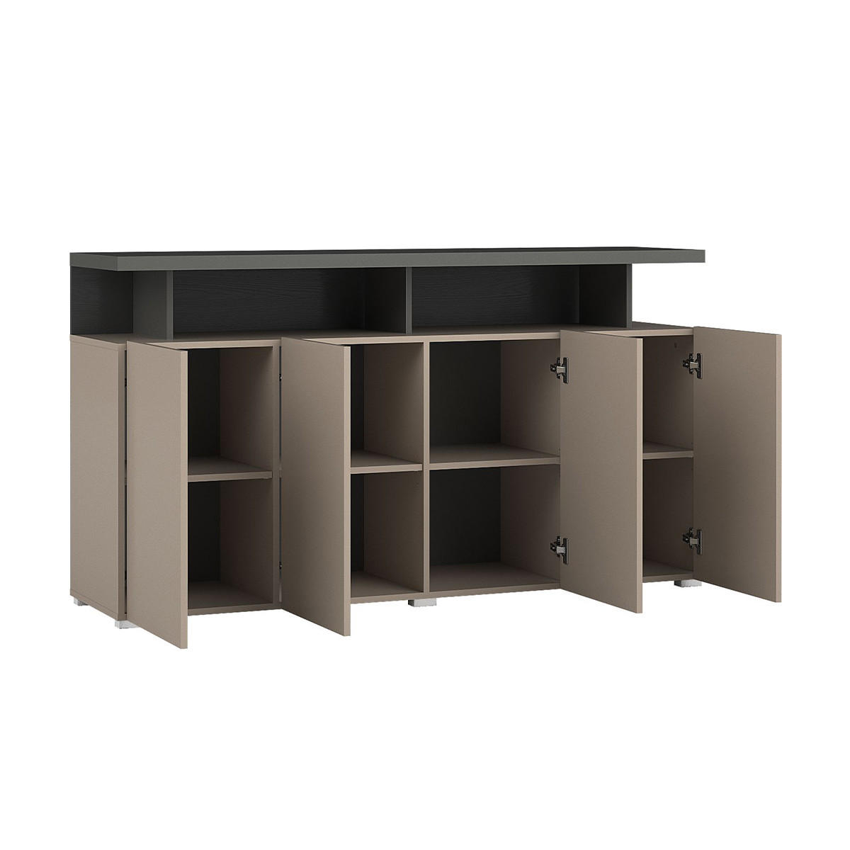 SIDEBOARD Opio Taupe und Anthrazit - Beige, Holzwerkstoff (152.5/84/40cm) - Petits-meubles