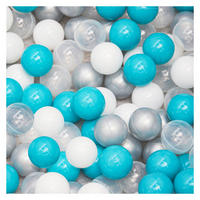 BÄLLEBAD-BÄLLE 200 Stück, Türkis/Grau/Weiß/Transparent, 5.5 cm - Türkis, Kunststoff (5.5/5.5/5.5cm) - Littletom