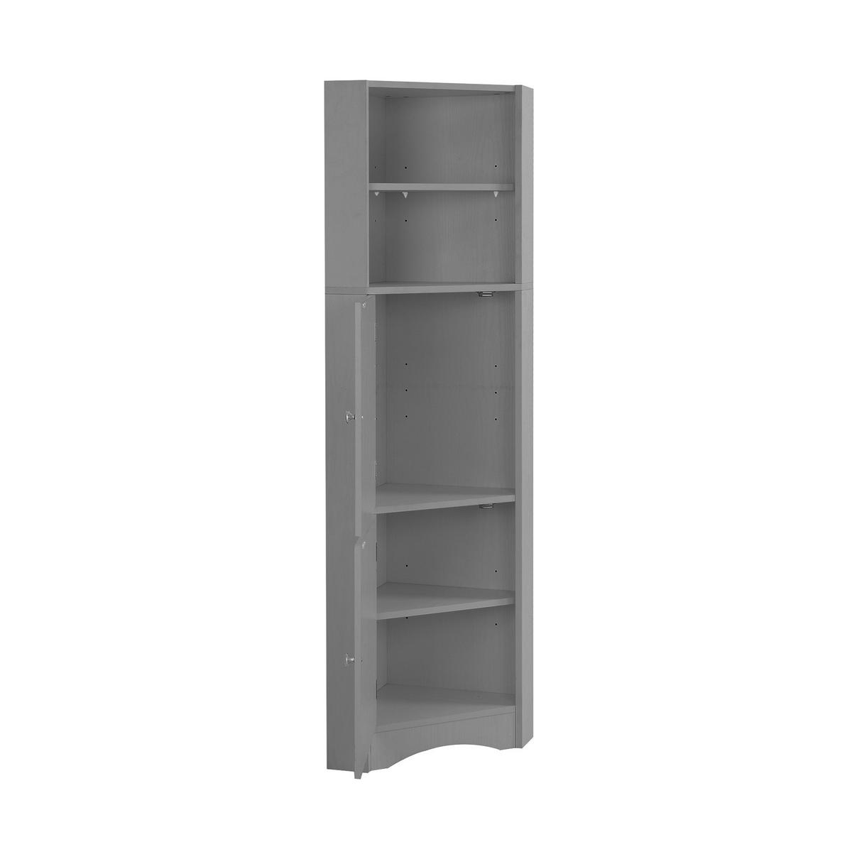 BADEZIMMERSCHRANK 36.5x36.5x155cm in Grau, wasserdicht & kippsicher - Grau, Holzwerkstoff (36.5/155/36.5cm) - Modfu