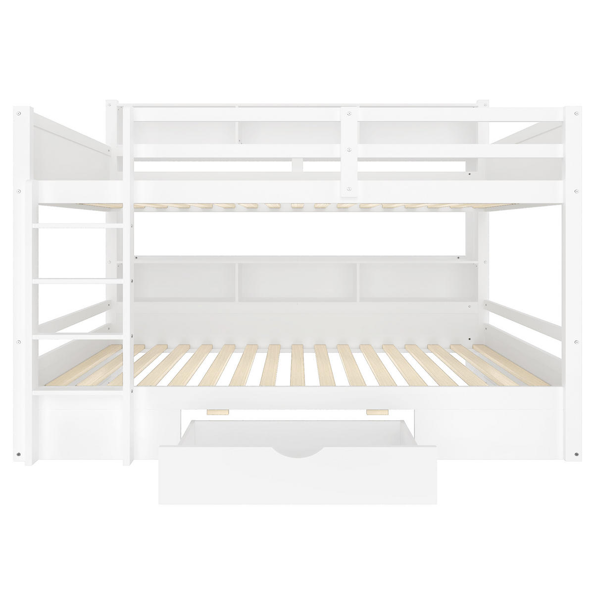 ETAGENBETT 90x200 cm Schubladen weiß - Weiß, Holz (90/200cm) - LEBENLANG