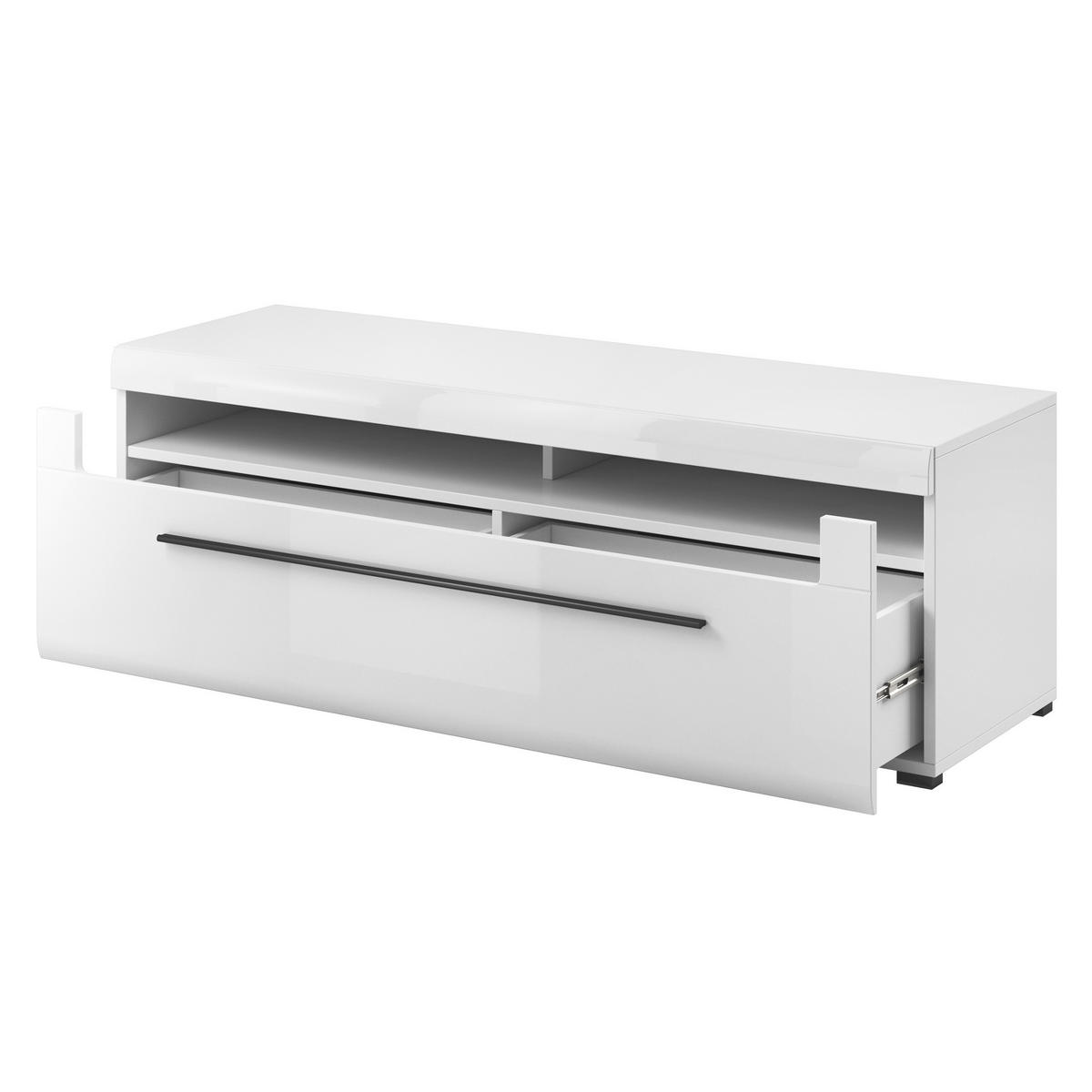 LOWBOARD TULLIA 160x50x52 cm mit 2 Schubladen Weiß - Weiß, Holzwerkstoff (160/52/50cm) - MASSENO