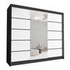 SCHWEBETÜRENSCHRANK Davos VI - 250 cm - Schwarz/Weiß, Holzwerkstoff/Metall (250/215/58cm) - Sofnet