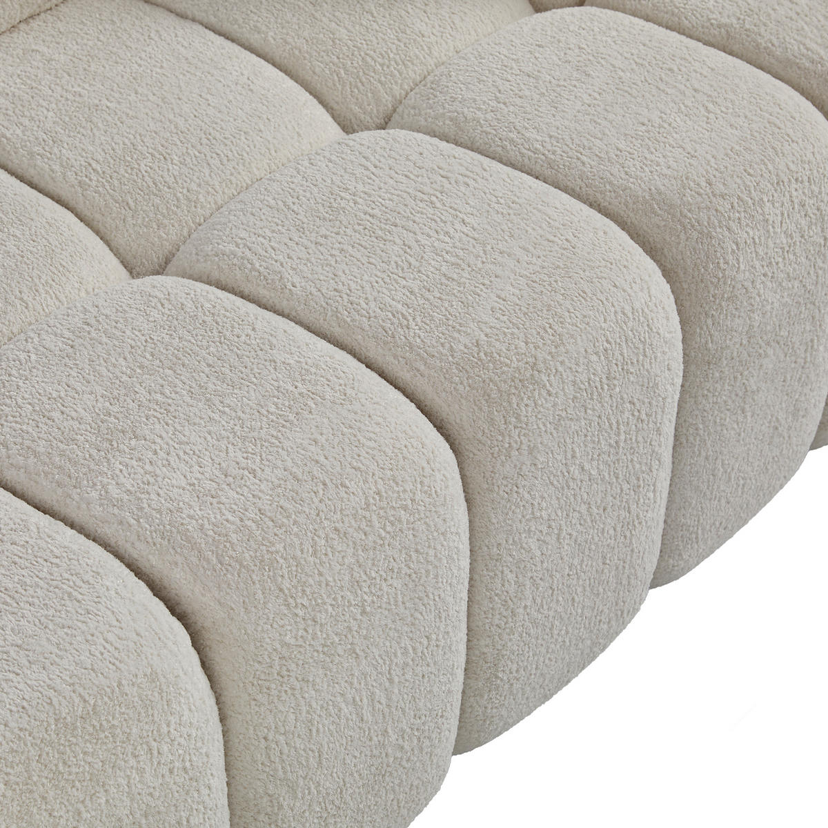 ROHOVÁ sedačka 249,94/124,97/58,98 cm biela zo zamatovej látky modulárna a pohodlná - biela, textil (160/250cm) - Modfu