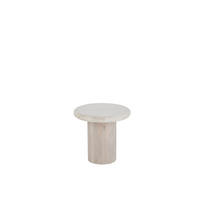 BEISTELLTISCH RUND MARMOR Weiß - Weiß, Stein (46/46/42cm) - J-Line