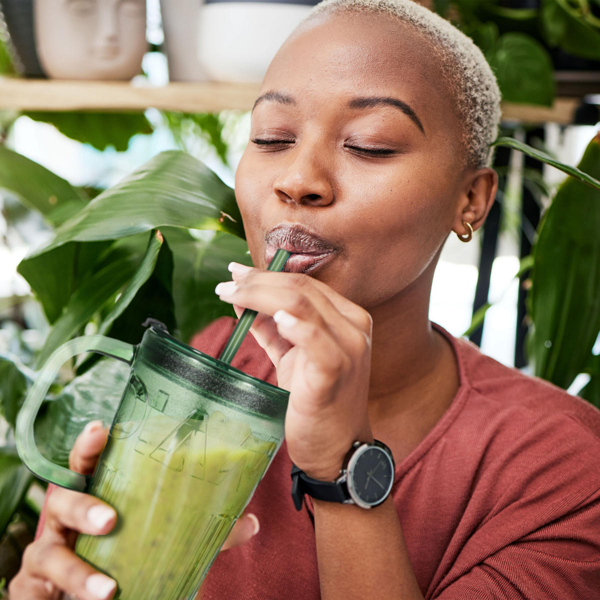 10xTRINKGLÄSER - Grün, Glas/Kunststoff - Relaxdays