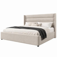 POLSTERBETT mit Bettkasten 160x200 cm Leinen Beige - Beige, Metall (160/200cm) - Beauniv