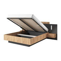 BETT mit Bettkasten - 2 Personen - Holz, Platte - Anthrazitgrau, Naturfarben Hell - - Anthrazit/Naturfarben, Holz (160/200cm) - Vente-Unique