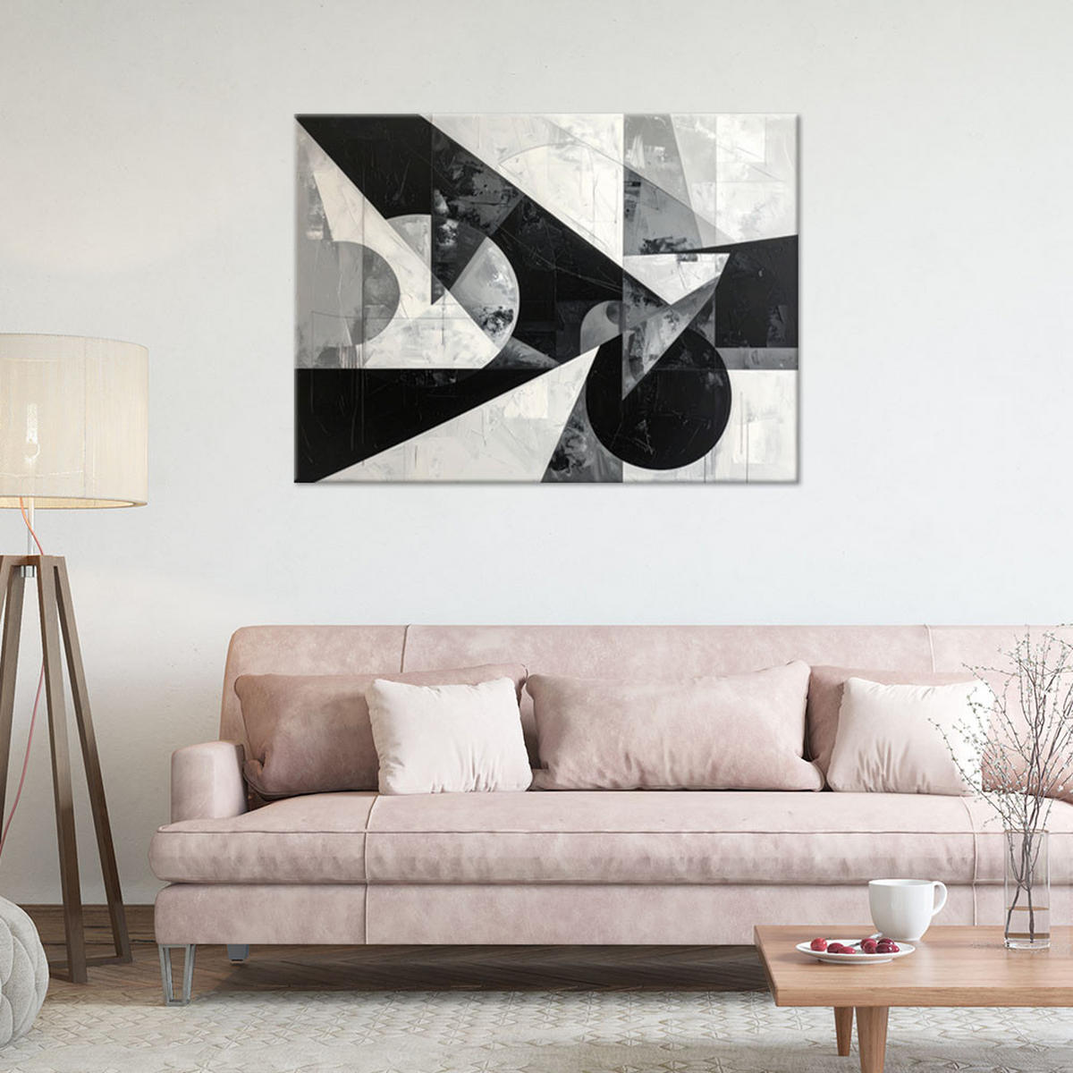 LEINWANDBILD 3D und geometrisch 90x60cm - Grau, Textil (90/60cm) - Feeby