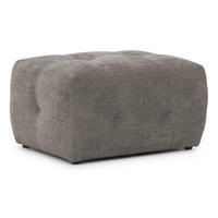 POLSTERHOCKER Kozy im Bumpy-Design aus weichem Taupe Chenille-Stoff - Taupe/Schwarz, Holz/Textil (87/46/68cm) - S-Style Möbel